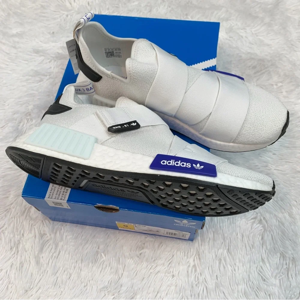 adidas women Originals NMD_R1 Strap cloud White Lucid‎ Blue Core Black shoes